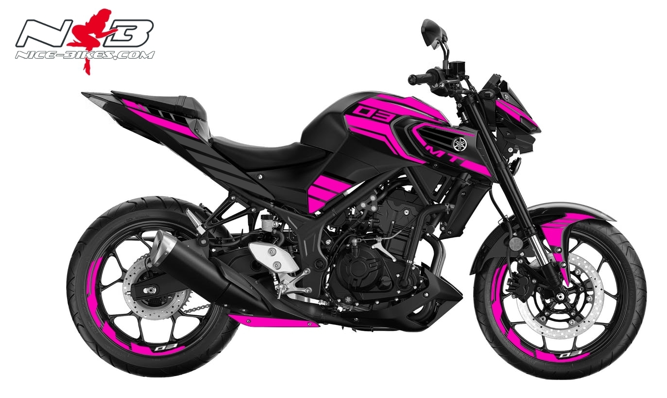 Foliendesign YAMAHA MT03 Bj. 2020 Pretty Pink