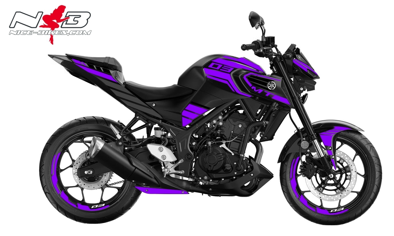 Foliendesign YAMAHA MT03 Bj. 2020 Manga Violett