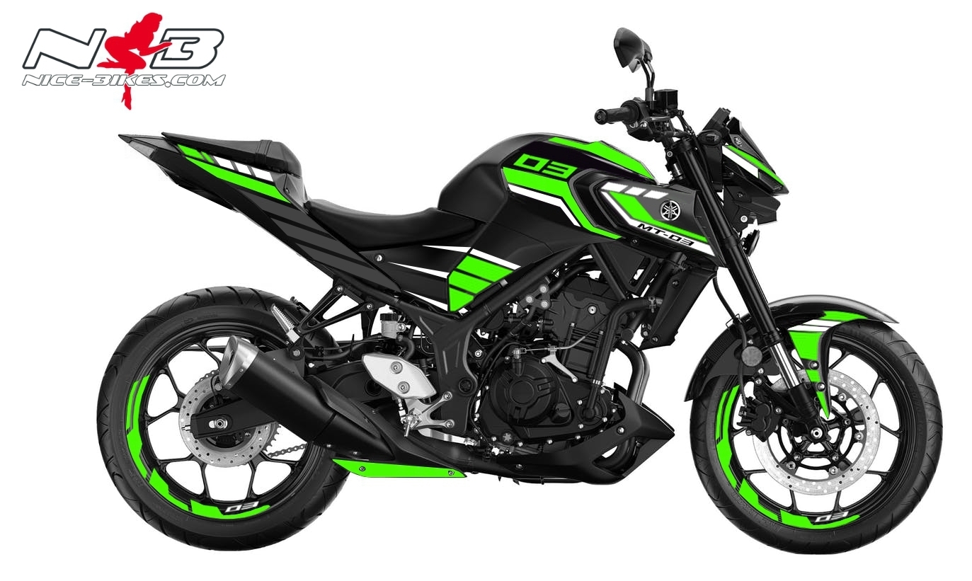 Foliendesign YAMAHA MT-03 Bj. 2022-24 Limegreen