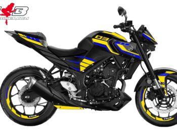 Foliendesign MT-03 Bj. 2022-24  Neon Yellow - Racing Blue