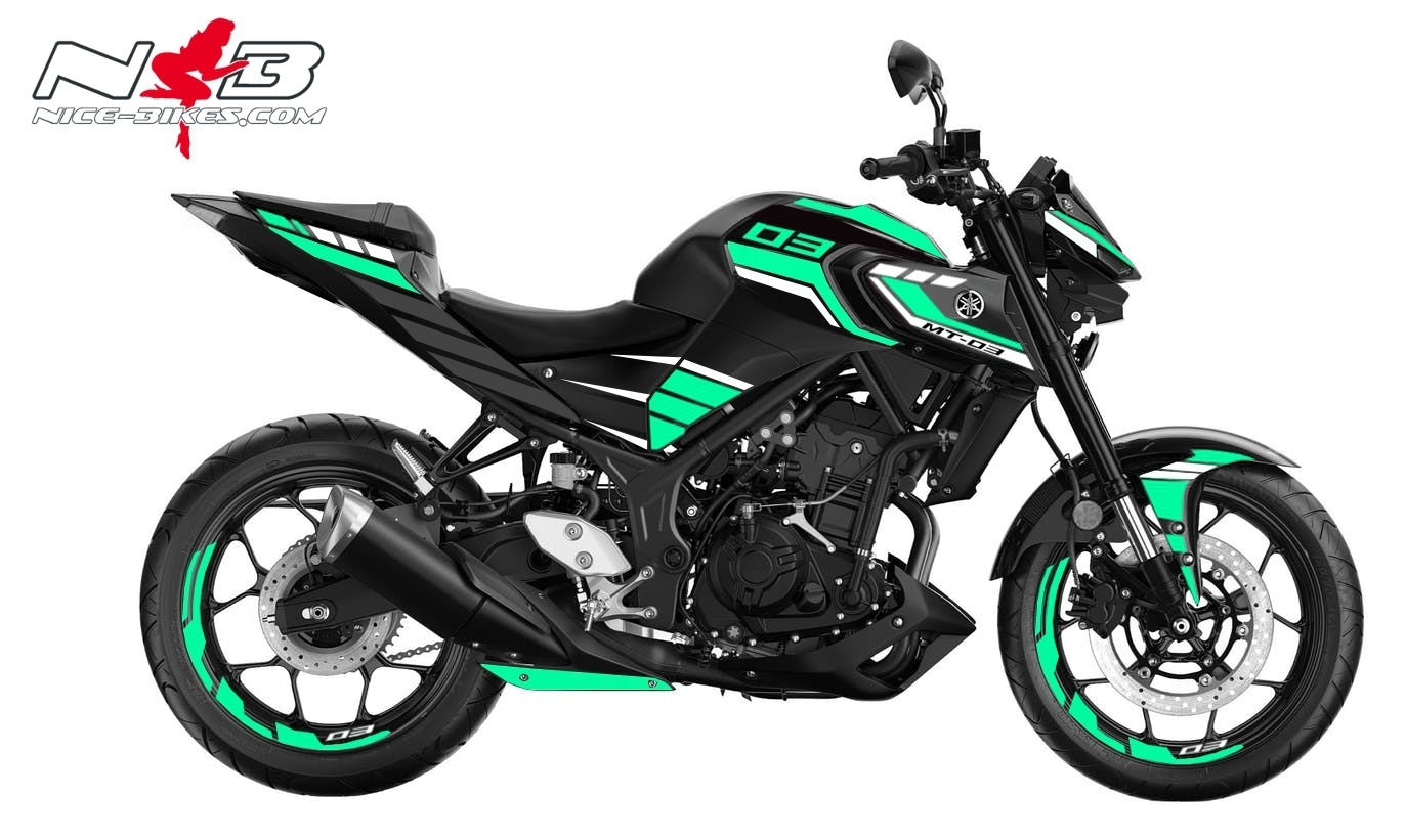 Foliendesign YAMAHA MT-03 Bj. 2022-24 Miami Blue