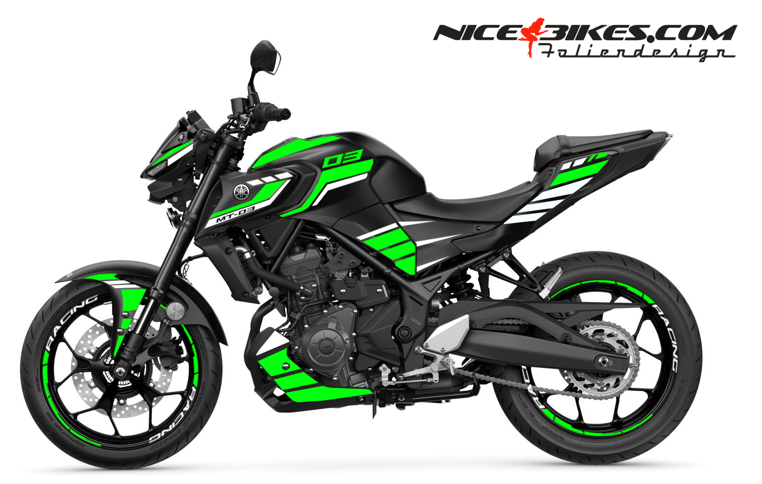 Foliendesign Yamaha MT03 Limegreen