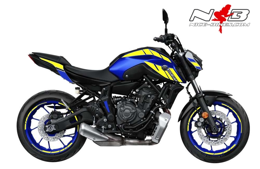 Foliendesign YAMAHA MT07 B.j. 2021 Neon Yellow