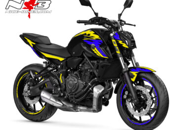 Foliendesign MT-07  Neon Yellow - Racing Blue