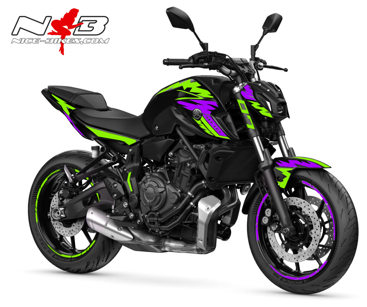 Foliendesign MT-07 Limegreen - Manga Violett