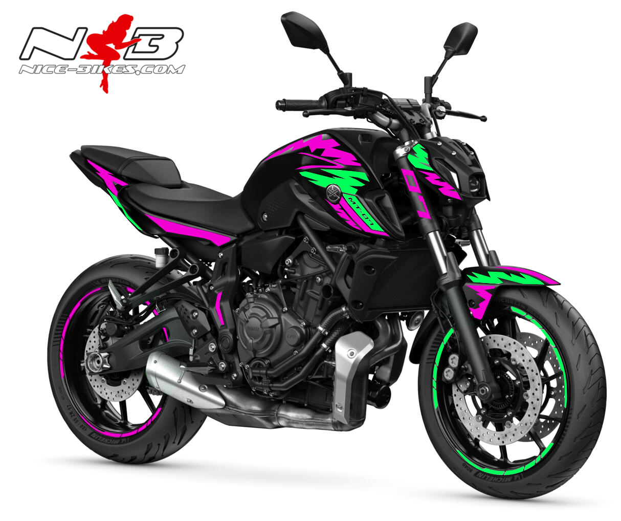 Foliendesign MT-07 Pretty Pink - Limegreen