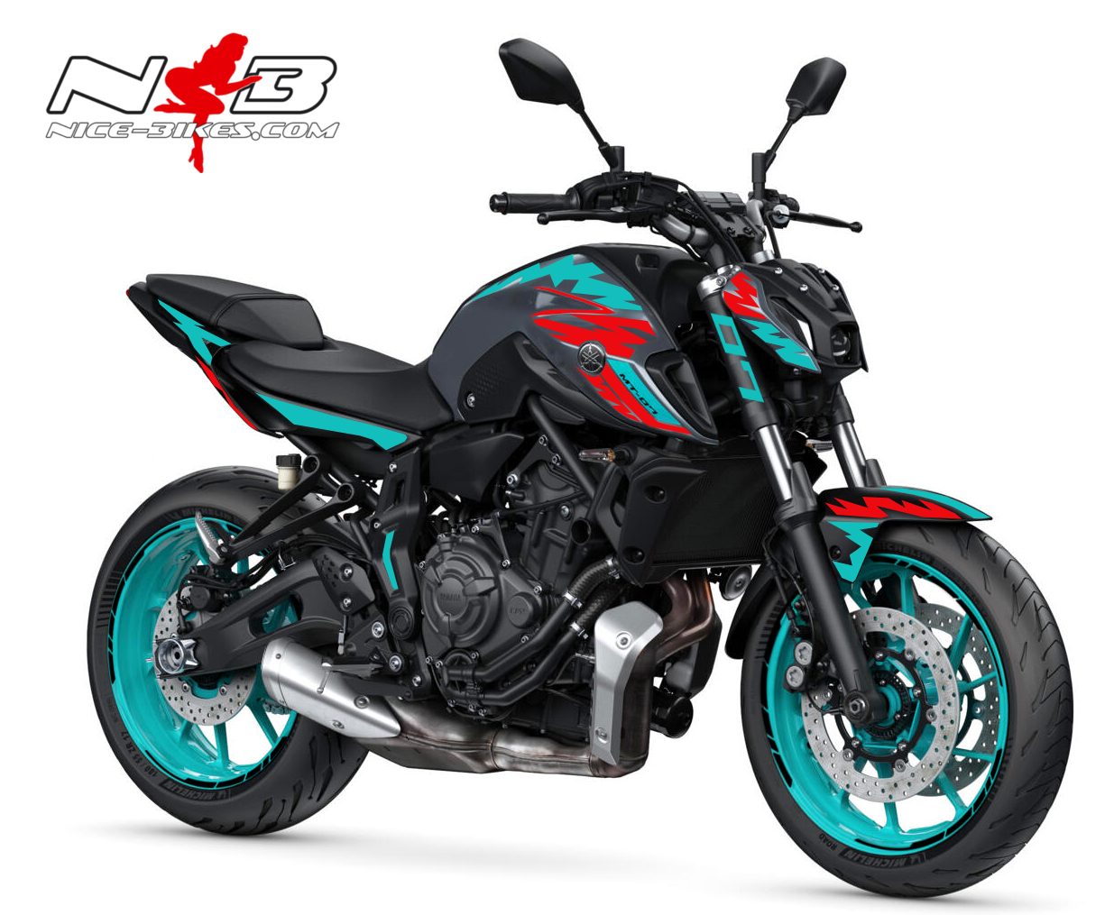 Foliendesign YAMAHA MT-07 Cyan Racing Edition