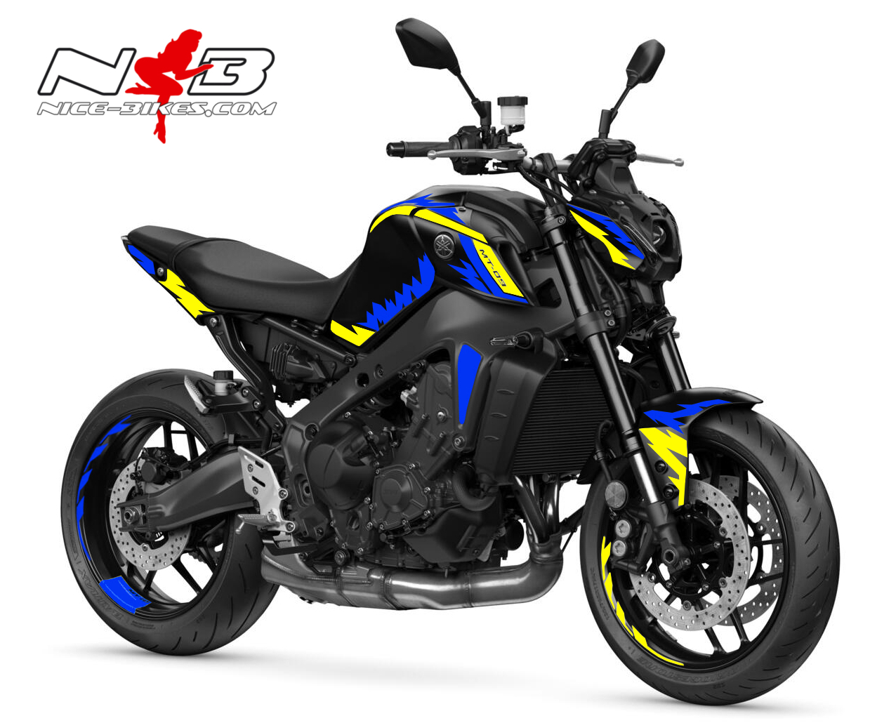 Foliendesign MT-09 Bj. 2022 Racing Blue - Neon Yellow
