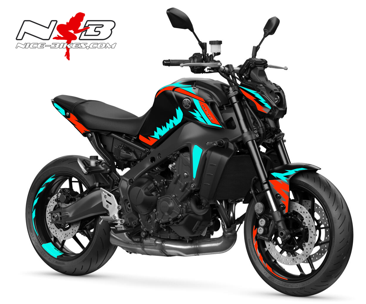 Foliendesign Yamaha MT-10 Miami Blue - Racing Red