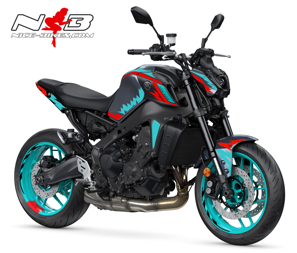 Foliendesign YAMAHA MT-09 Bj. 2022 Cyan Racing Edition