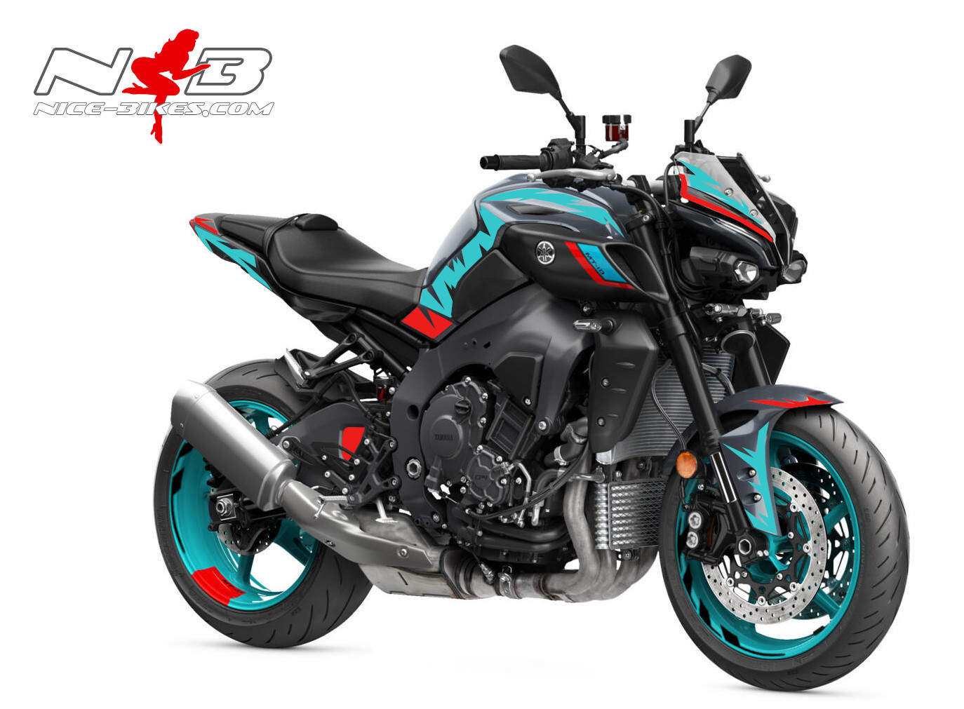 Foliendesign YAMAHA MT-10 Cyan Red Edition