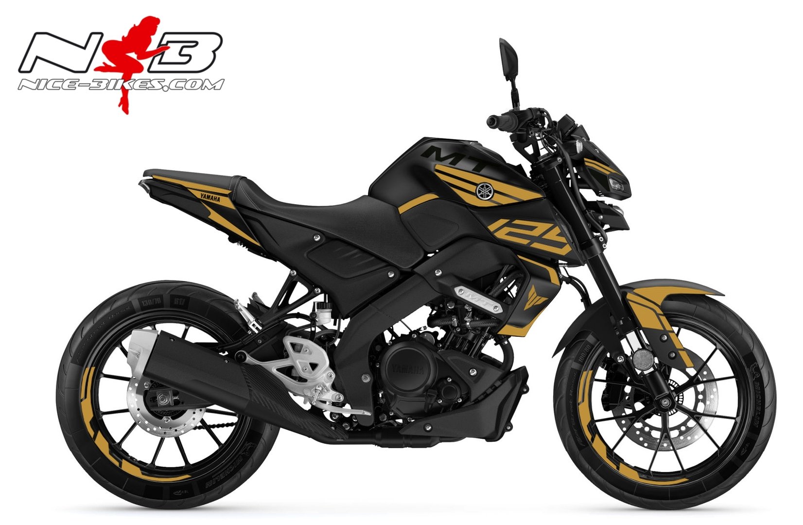 Foliendesign YAMAHA MT125 Bj. Olympic Gold