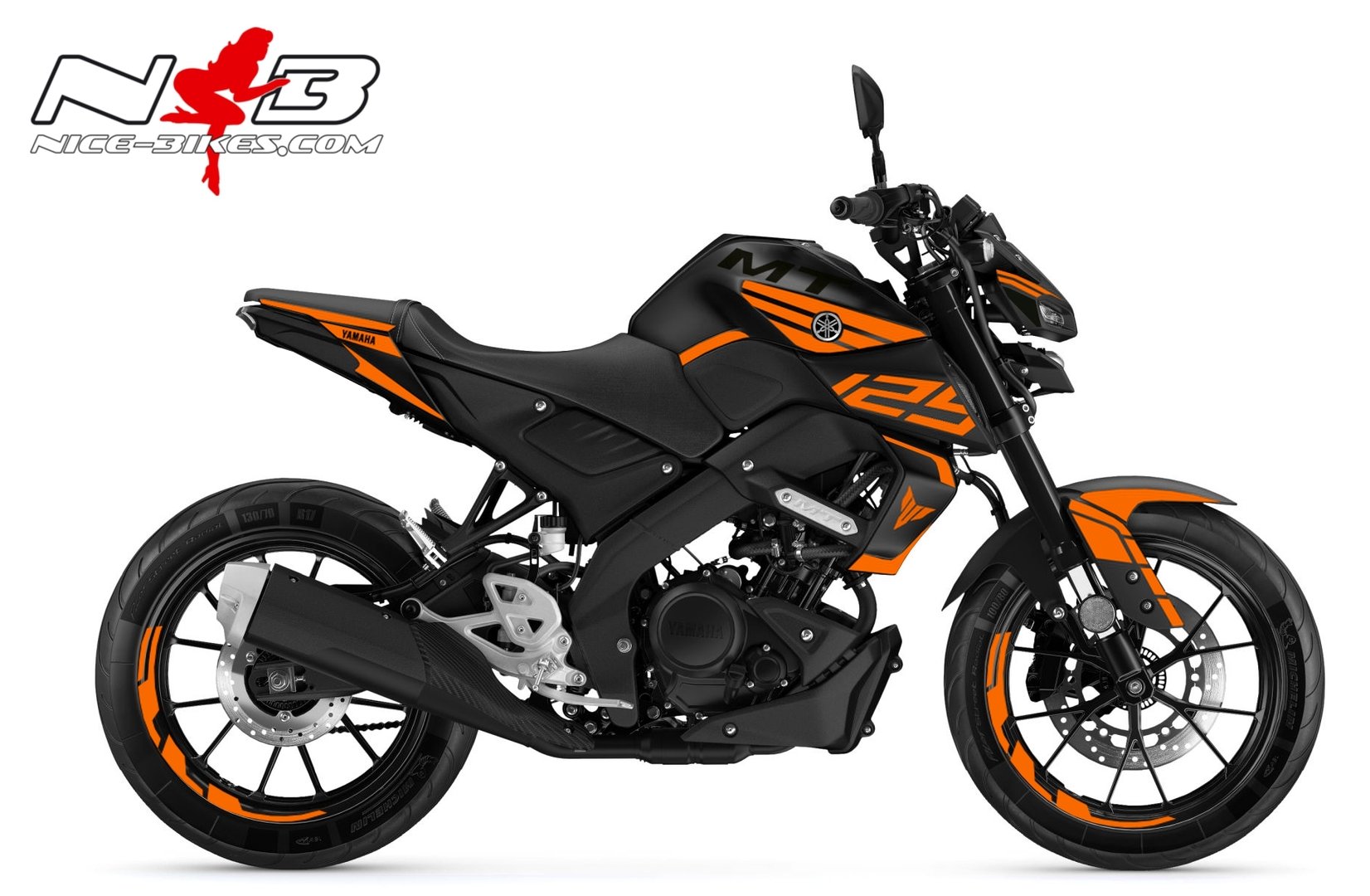 Foliendesign YAMAHA MT125 Bj. Evil Orange