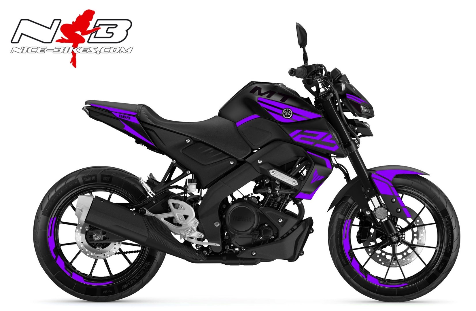 Foliendesign YAMAHA MT125 Bj. Manga Violett