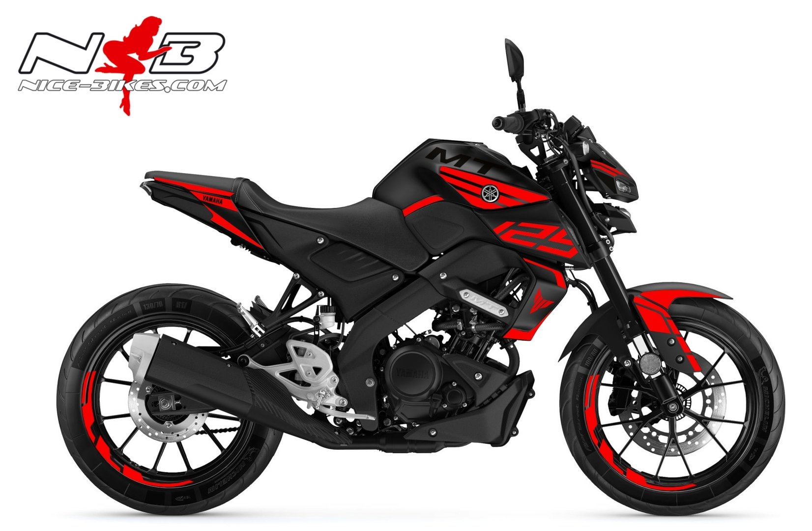 Foliendesign YAMAHA MT125 Bj. Racing Red