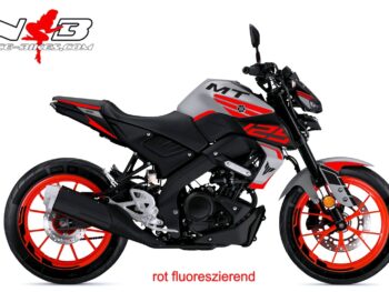 Foliendesign YAMAHA MT125 Bj.  Racing Red Fluo