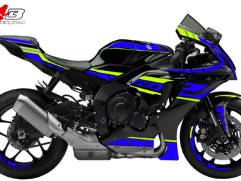 Foliendesign R1  Racing Blue - Limegreen