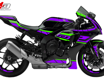 Foliendesign R1  Manga Violett - Limegreen