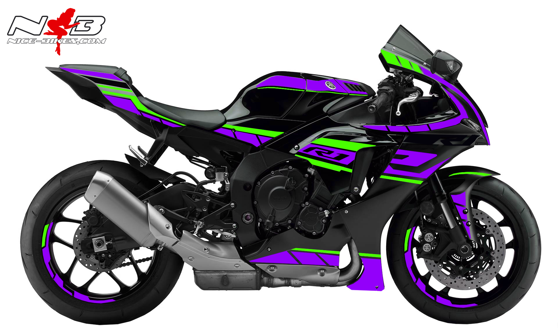 Foliendesign R1 Manga Violett - Limegreen