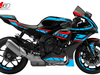 Foliendesign R1  Light Blue - Racing Red