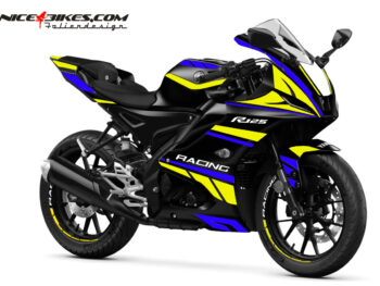 Foliendesign Yamaha R125 Racing Blue - Neon Yellow
