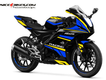 Foliendesign Yamaha R125  Neon Yellow - Racing Blue