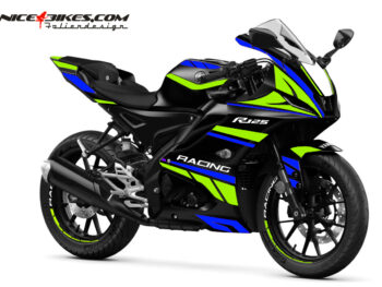 Foliendesign Yamaha R125 Racing Blue- Limegreen