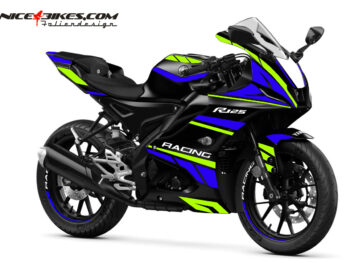 Foliendesign Yamaha R125  Limegreen - Racing Blue