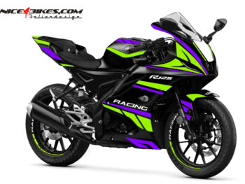 Foliendesign Yamaha R125  Manga Violett - Limegreen
