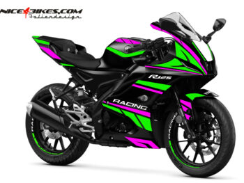 Foliendesign Yamaha R125  Pretty Pink- Limegreen