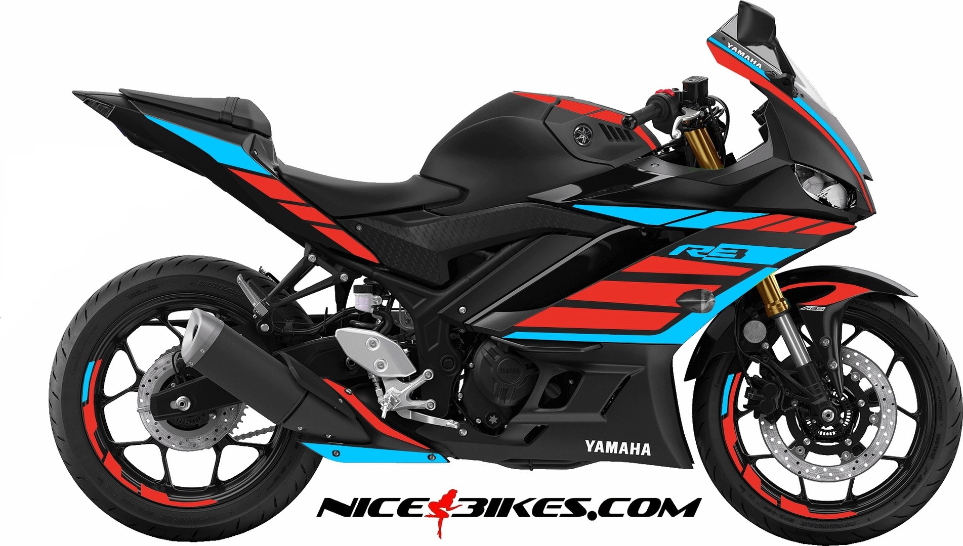 R3 Dekor Racing Red - Light Blue