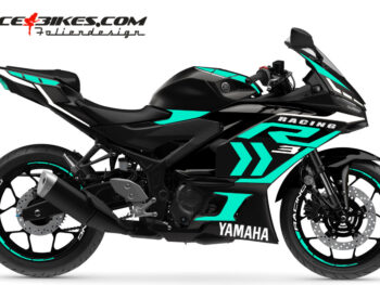 Foliendesign Yamaha R3 Miami Blue