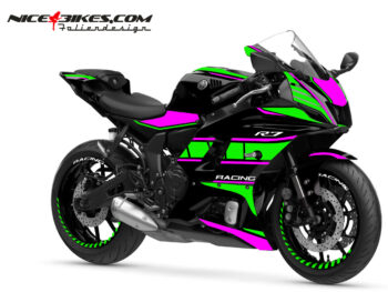 Foliendesign Yamaha R7 Pretty Pink - Limegreen