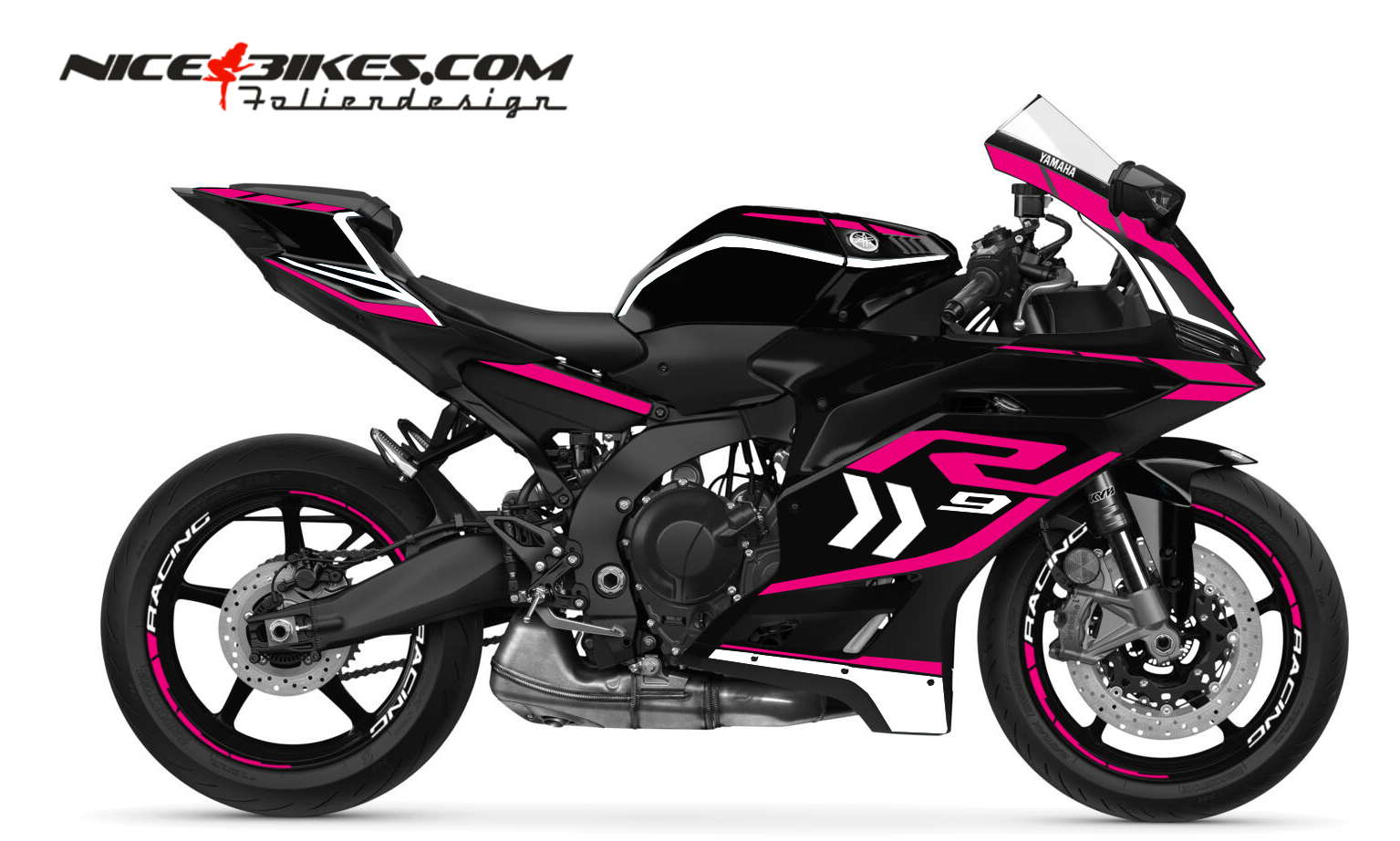 Foliendesign Yamaha R9 Pretty Pink