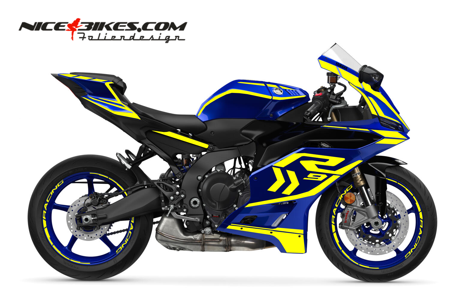 Foliendesign Yamaha R9 Neon Racing Yellow