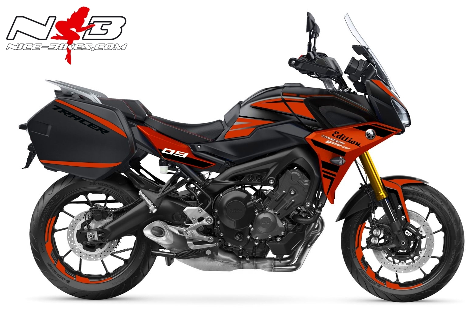 Foliendesign YAMAHA MT09 Tracer Bj. 2020 Racing Red