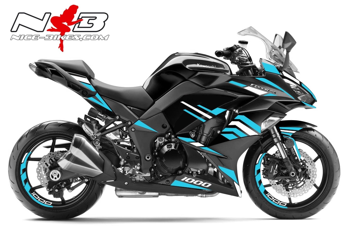 Z1000SX hellblau für schwarze Maschine