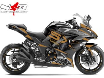 Z1000SX Foliendekor gold auf schwarzer Maschine