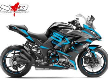 Z1000SX Foliendekor hellblau auf schwarzer Maschine