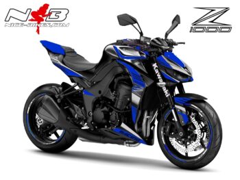 Z1000 Foliendekor blau / alu gebürstet