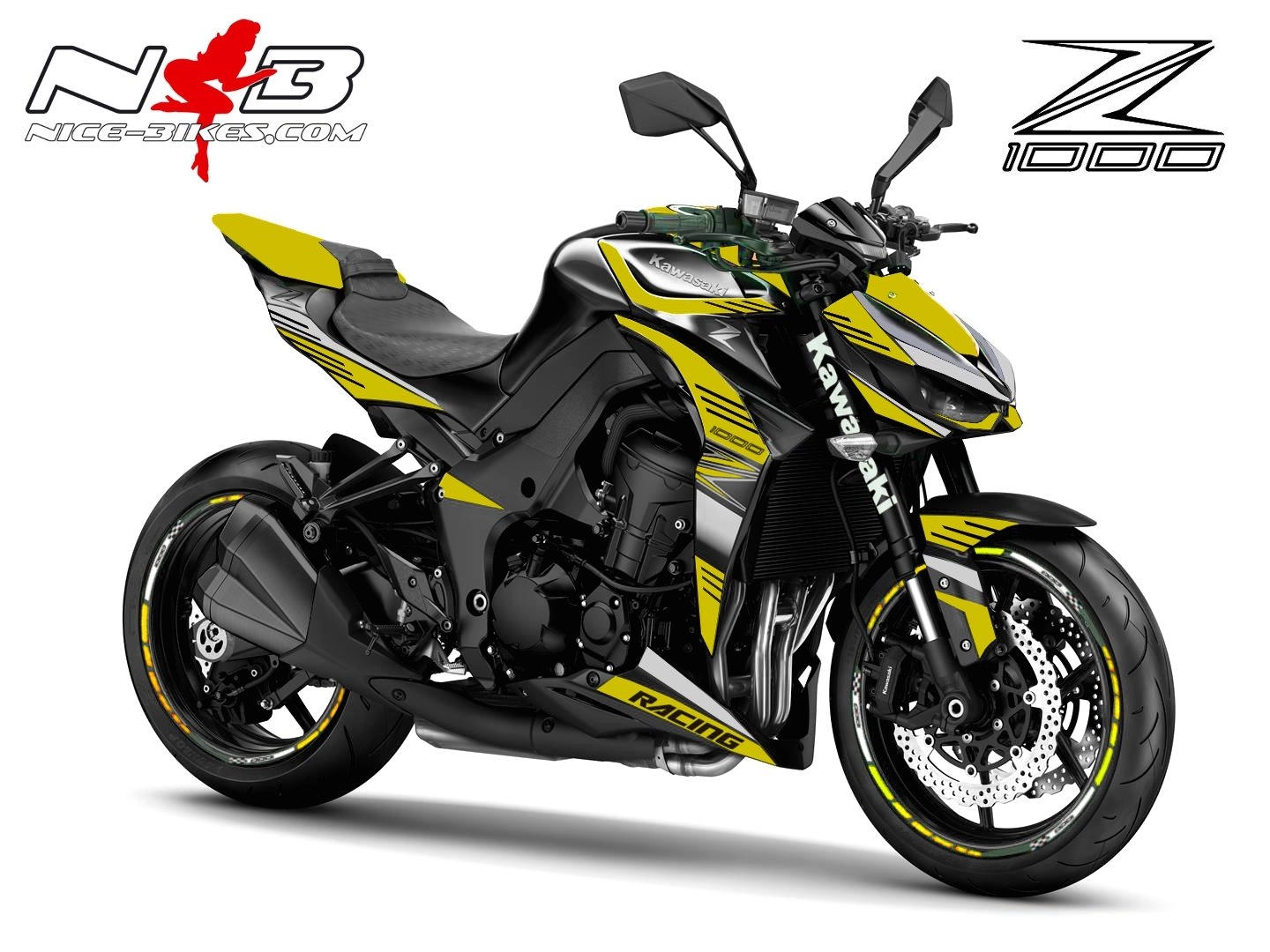 Z1000 Foliendekor gelb / alu gebürstet