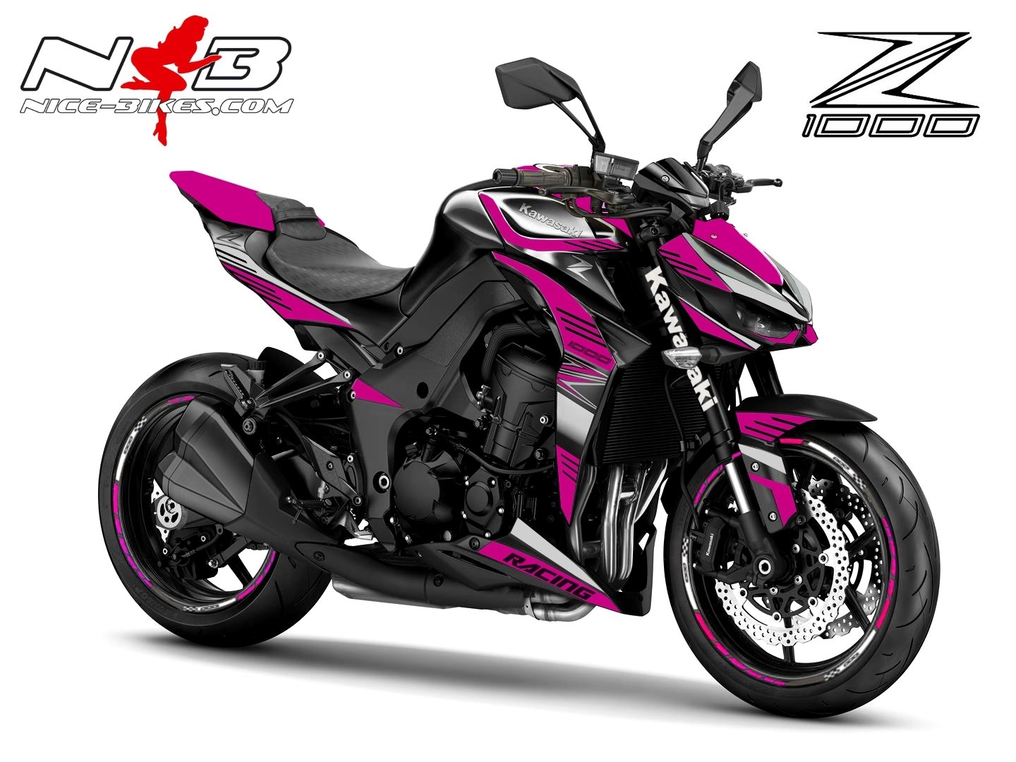 Z1000 Foliendekor pink / alu gebürstet
