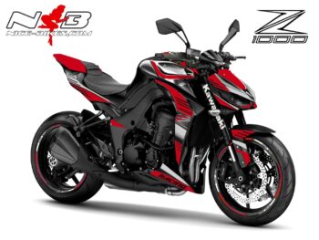 Z1000 Foliendekor rot / alu gebürstet