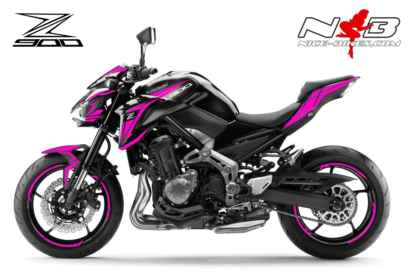 Z900 schwarz / Foliendekor pink