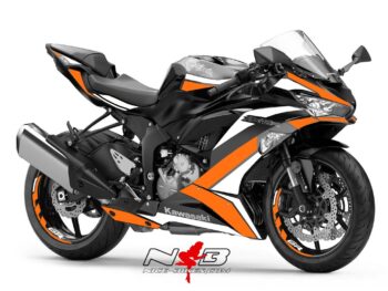 ZX6R Foliendekor orange für schwarzer Maschine