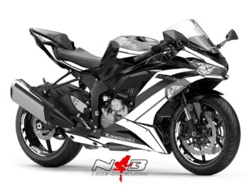 ZX6R Foliendekor weiß für schwarzer Maschine