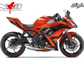 Ninja 650 Foliendekor schwarz für Orange Maschine