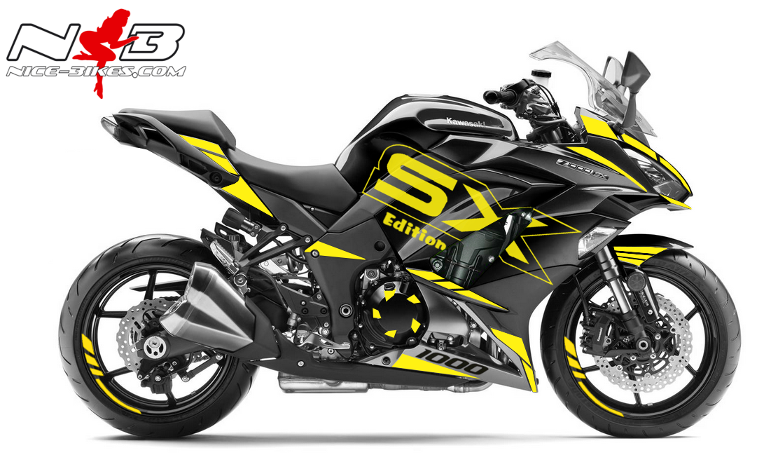 Z1000SX Dekor gelb auf schwarzer Maschine