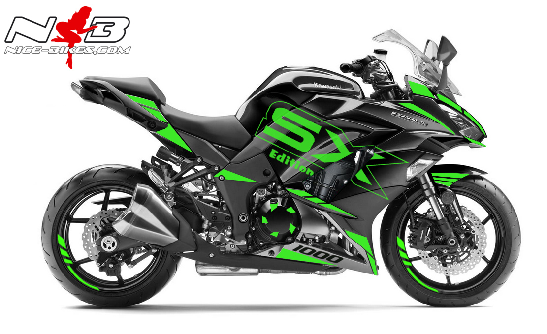 Z1000SX Dekor limegreen auf schwarzer Maschine
