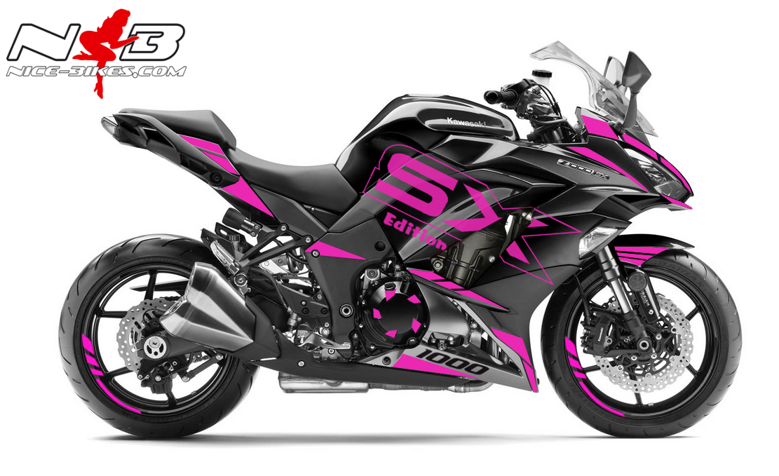 Z1000SX Dekor pink auf schwarzer Maschine
